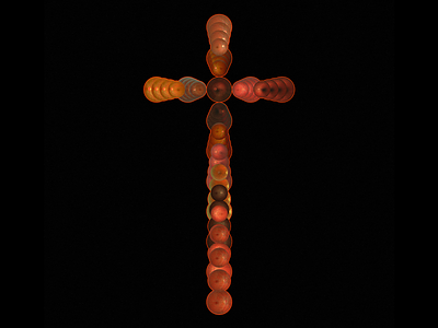 CROS(s)ES ‘See no evil’ (08) ] cross crucifix design eyeballs eyes graphic minimal red retina scans
