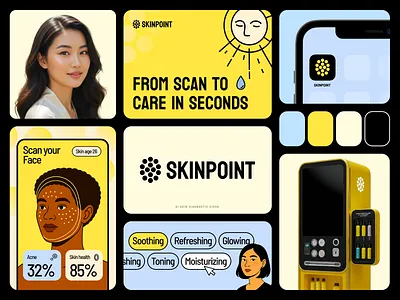 Skinpoint Wellness IoT Branding beauty brand brand identity brand sign branding graphic design halo lab identity logo logo design logotype packaging wellness
