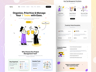 Taskify - Task Management Tools branding clean website design interior design minimal design product design saas landing page saas product saas web task web task website teak management tools ui ux web design website design work process flow