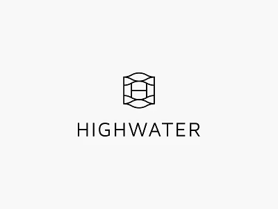 Highwater logo minimal modern monogram simple water