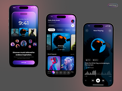 AI Music Mobile App UI/UX Design ai ai app ai music ai music mobile app app branding design education graphic design iso mobile app mobile app design modern music modern ui music music experience music player song sound app ui ux design