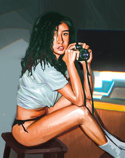 Camera girl illustration