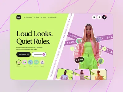 AI-Powered Fashion Generator Website cart e commerce ecommerce online shop online store shop web web design webdesign website website design