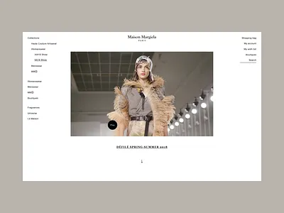 Maison Margiela Collection Page Redesign 2019 design digital ecommerce fashion ui ux web webdesign