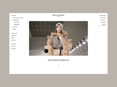 Maison Margiela Collection Page Redesign 2019 design digital ecommerce fashion ui ux web webdesign