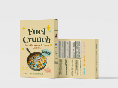 Fuel Crunch Standing Box Packaging Design (Client Work) advertising bowl box branding breakfast breakfastbox business business identity chocolate energy fuel crunch graphic design healthy label design marketing nutrition packaging protein snackbox superfood