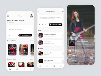 AI Music Streaming App Design app design figma music musicplayer ui ui design ui kit ux