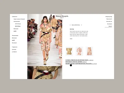 Maison Margiela Shop the look Page Redesign 2019 design digital ecommerce fashion ui ux web webdesign