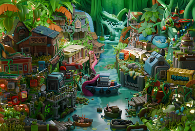 swamp 3d 3dmodeling animation blender branding graphic design logo motion graphics ui