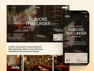 Redefining Calm — A Minimalist Restaurant Website for NŌA clean design creative direction digital design food website homepage design landing page minimalist web design modern website restaurant landing page restaurant web design restaurant website ui design ui ux user experience user interface ux design ux ui case study web design web design concept website design