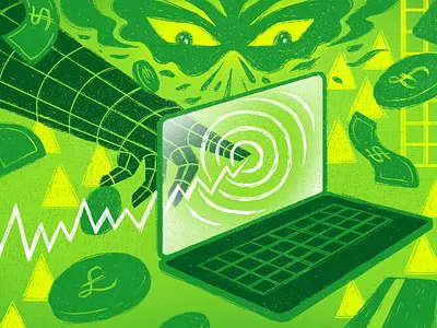 Ai manipulation ai artificial intelligence film noir illustration investment investor manipulation market money printmaking stock