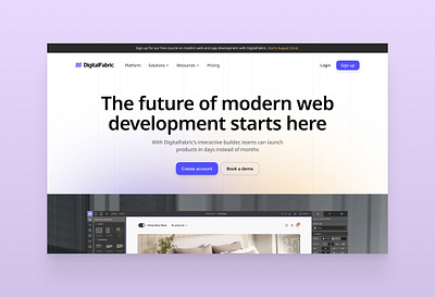 No code web/app builder app builder homepage landing page no code product design saas saas landing website builder