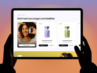 Telehealth & Wellness - E-commerce Website Design bmi calculator catalog e commerce healthcare website landing page design mental health nad product page rx semaglutide shop shopify telehealth telehealth landing page telehealth wellness telemedicine ui ux web design weight loss weight loss website design