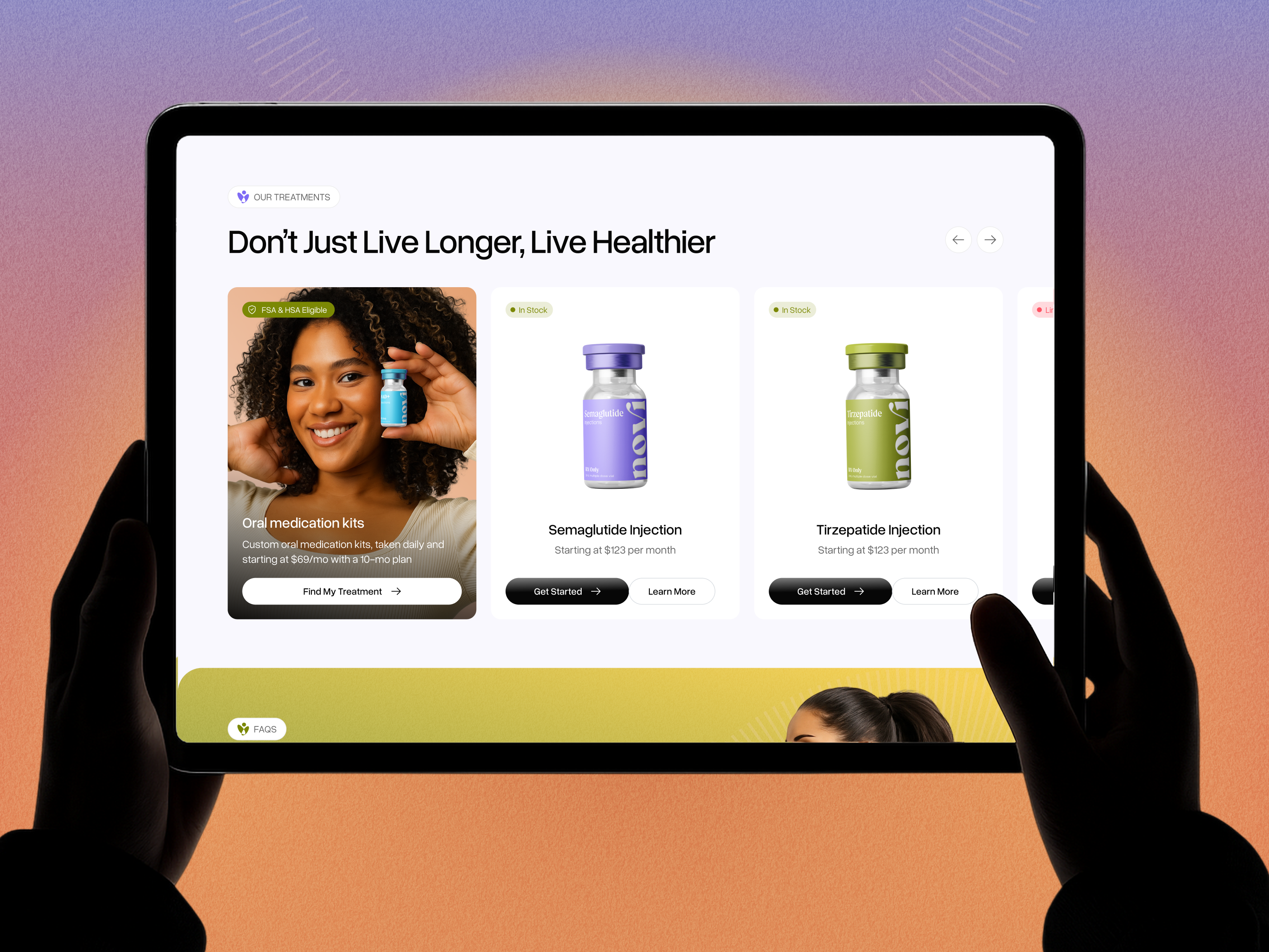 Telehealth & Wellness - E-commerce Website Design bmi calculator catalog e commerce healthcare website landing page design mental health nad product page rx semaglutide shop shopify telehealth telehealth landing page telehealth wellness telemedicine ui ux web design weight loss weight loss website design