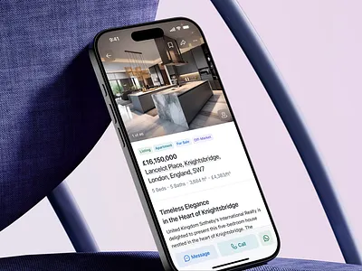 Property Detail — Social Platform for UK Real Estate Agents app clean ios app ios design listing minimal mobile mobile app mobile app design mobile ui property real estate ui ui design uiux ux ux design