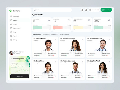 Healthcare Dashboard admin panel aihealth dashboard design dashboard ui doctor management web app doctor management dashboard doctormanagement healthcare dashboard healthcare ui healthtech design hospital dashboard juice lab medical software medicalui saas dashboard saas platform uiux web app