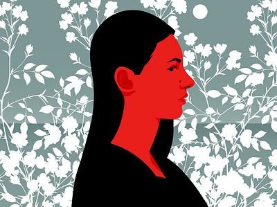 Portrait of Mona abstract branding composition design editorial editorial illustration editorial portrait floral flowers illustration laconic lines minimal portrait illustration poster vector vector illustration vector potrait