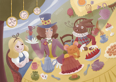 Alice in Wonderland. Children's Book Illustration alice in wonderland animals cartoon chapter book children illustration childrens book fairytale illustration