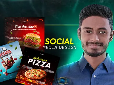 Restaurant social media design in Adobe Photoshop branding design graphic design illustration logo thumb typography ux vector