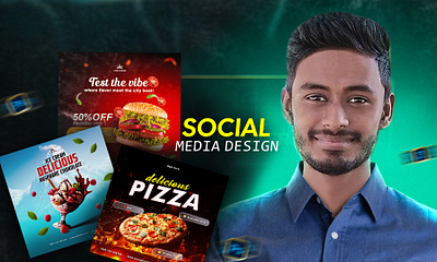 Restaurant social media design in Adobe Photoshop branding design graphic design illustration logo thumb typography ux vector