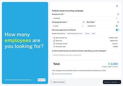 Recruiting campaign Step E dashboard recruitment saas ui ux webdesign