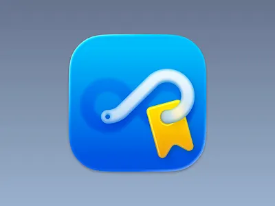Hookmark – Liquid Glass App Icon liquid glass sketch.app work