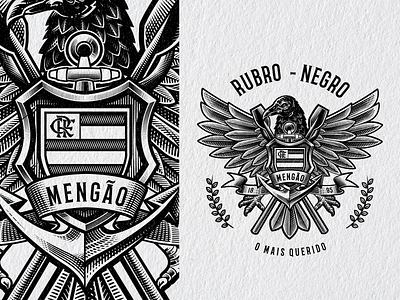 Flamengo coat of arms badge coat of arms engraving flamengo illustration samir taiar vector vintage