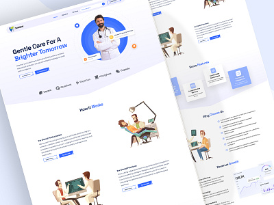 Smile Spot | Premium Dental Clinic | Website booking branding clinic company dental design doctor health hospital illustration ui uiux website