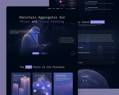 AI-Powered Crypto Aggregator - Web Design adobe xd ai blockchain crypto defi figma fintech futuristic ui user experience user interface web3