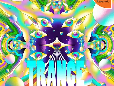Trance Hypnotica - KaseCurio affinity designer art direction color coverart fun graphic illustration illustrator music psychedelic rave retro rhythm shading surreal texture trance vector vibrant video games