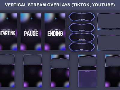 Cosmic Glow Animated TikTok Stream Overlay Package : TikTok animated stream overlay design kick overlay kick screens kick stream animated overlay livestream obs overlay overlay stream pack stream overlay stream stream design stream graphics stream overlay stream pack streamlabs tiktok tiktok live tiktok overlay twitch