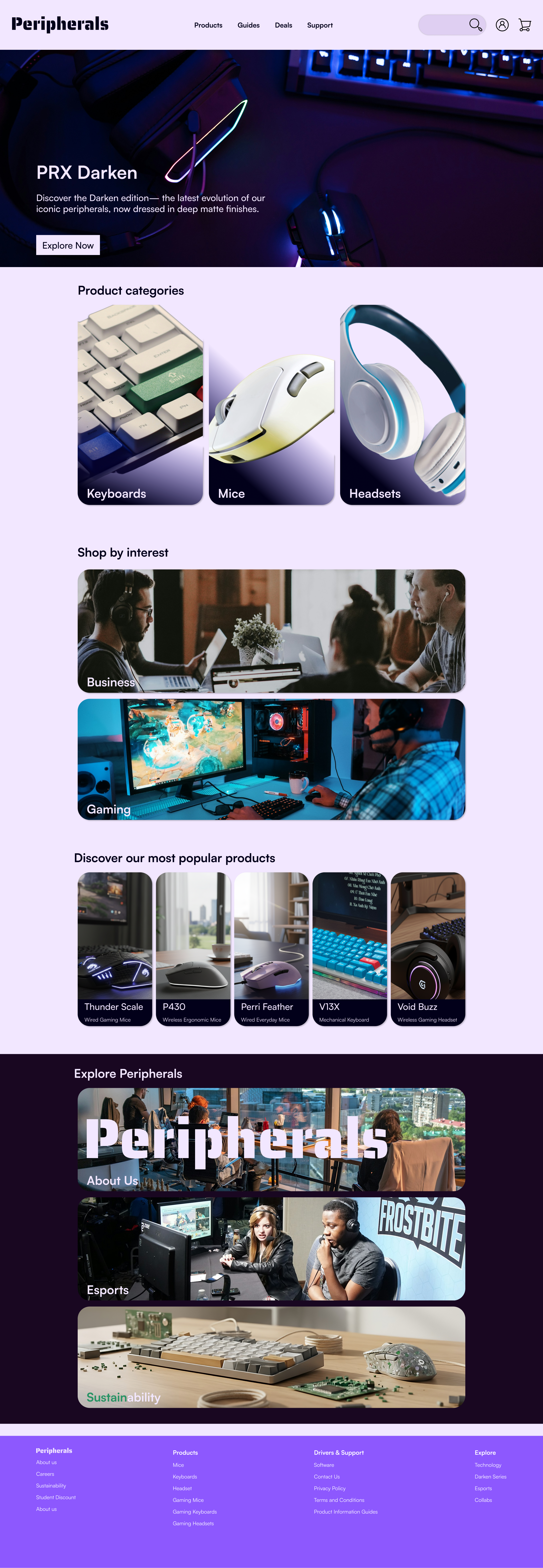 Peripherals — eCommerce Homepage Design branding design landing page ui ux web