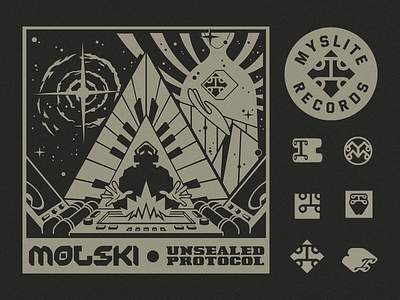 Unsealed Protocol bar club cover coverart design illustration label logo music print record sound studio vinyl