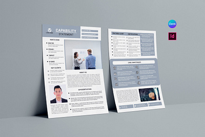 Capability Statement agency business capabilities capability statement client company construction corporate design executive summary federal federal market flyer layout professional project proposal report template vector