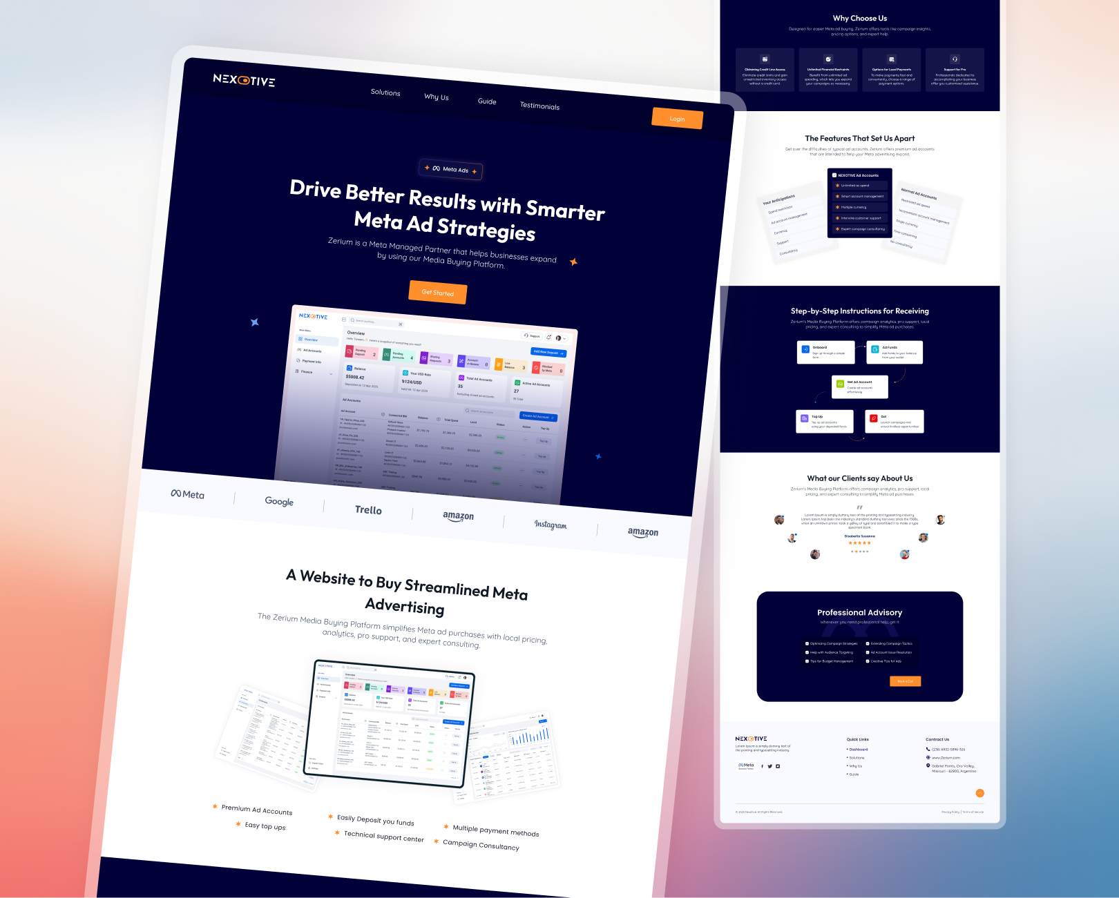 Nexotive - Meta add Web UI Design 👌| V2, iOS, AI ✨ branding design graphic design landing page logo meta tusharsharma69 ui ui design ui ux design ui ux presentation web design