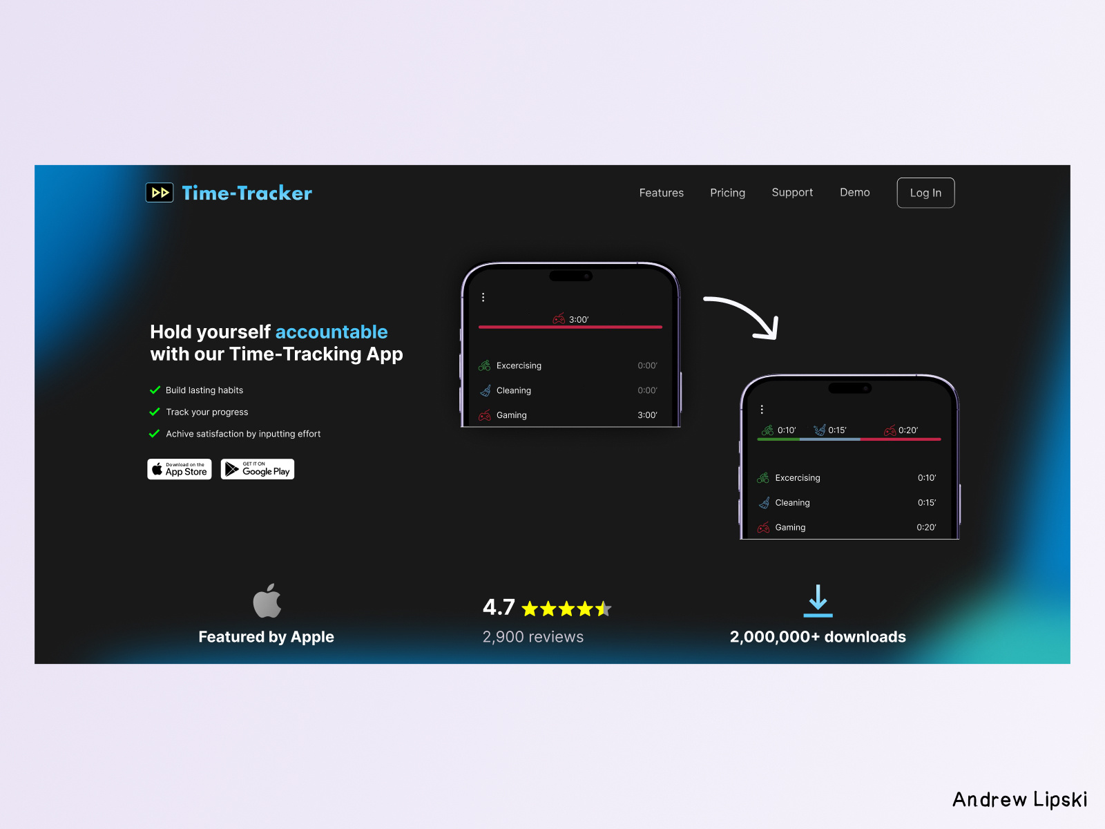 Example of One Page Website Design In Figma