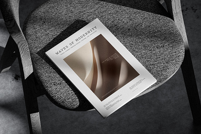 A4 Magazine Cover Mockup with Shadow Overlay on Chair a4 book branding cover design magazine mock up mock ups mockup mockups