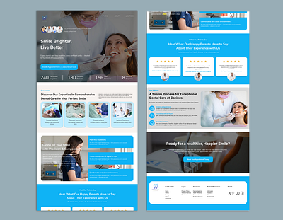 Dental Clinic Landing Page anding page app dailyui dental clinic landing page home page homepage homepage ui homepage ui design homepagedesign landing landing page landingpage minimal mobile ui uidesign uiux webdesign website website concept