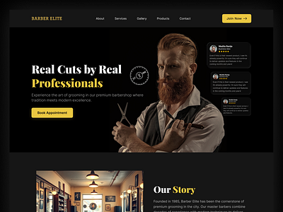 Barber Shop Website barber barber website barbershop beard beauty saloon grooming haircut hairstyle landing page man fashion menshair salon saloon uiux webdesign website wordpress