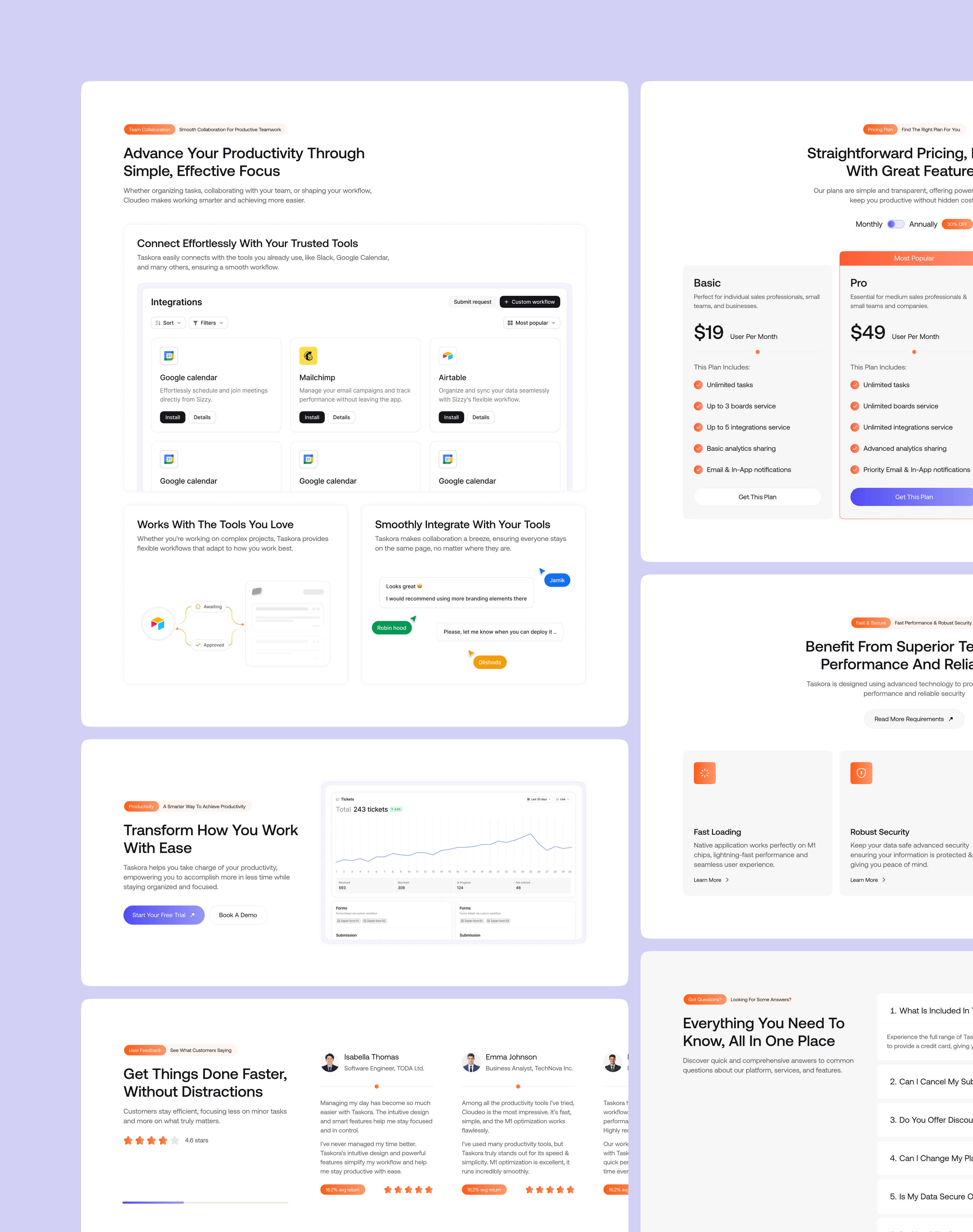 Task Management Website Design framer framer template landing page minimalist project management project management website saas landing page saas startups saas tool saas website startup task management task management platform web design website design