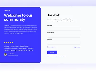 FoF Community Onboarding ui