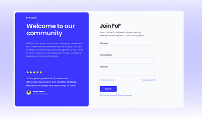 FoF Community Onboarding ui