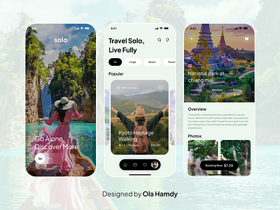Solo Travel App app figma graphic design mobile travel