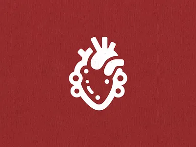 Mechanical heart branding design engine graphic design heart icon illustration logo logo design mechanic minimalist red vector