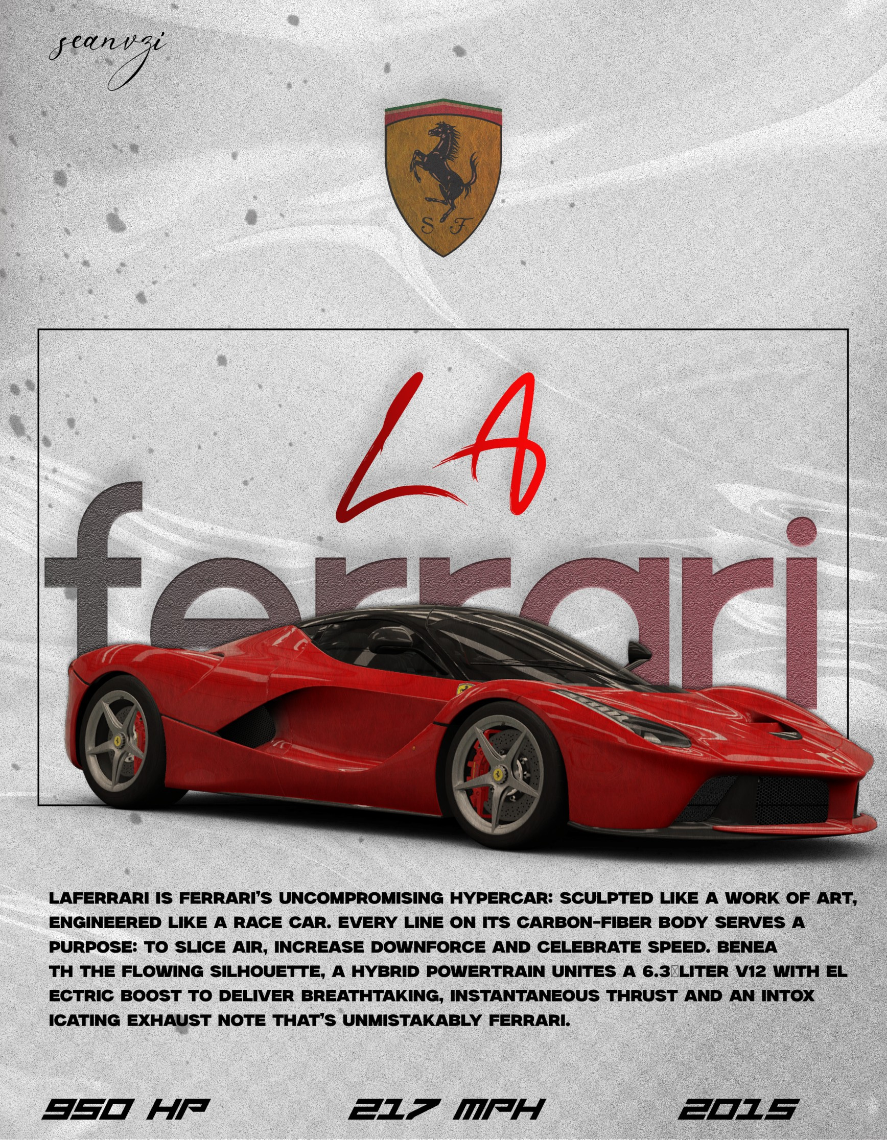趣味・スポーツ・実用 LaFerrari: Dynamic Art Ferrari LaFerrari Poster Super Sport Car Large Wall Art Print Size