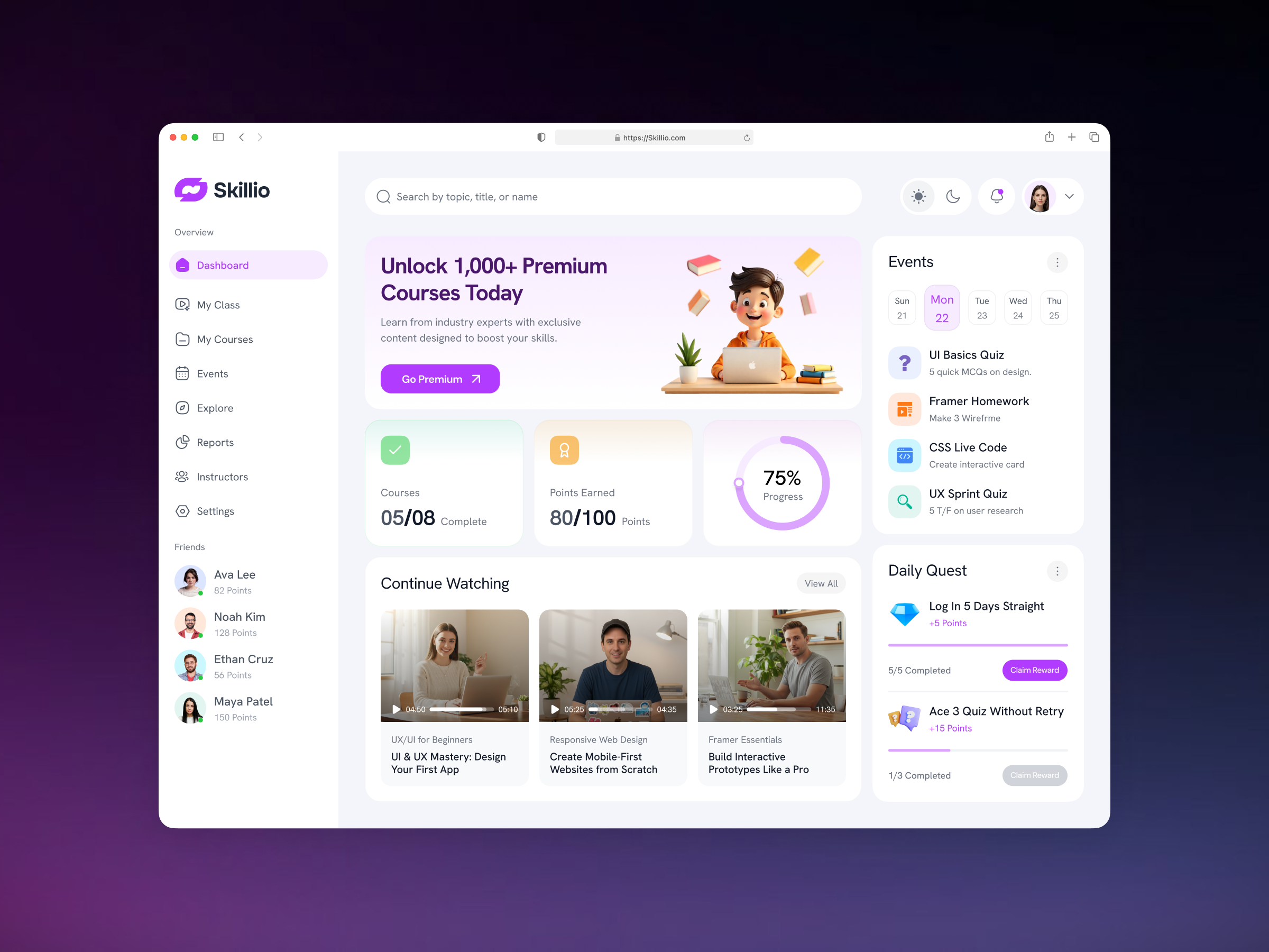 Edtech LMS Dashboard UI dashboard dashboard design dashboard ui data visualization design edtech edtech dashboard education learning platform lms lms dashboard product design saas design student analytics student dashboard ui ui ux design uiux user experience ux