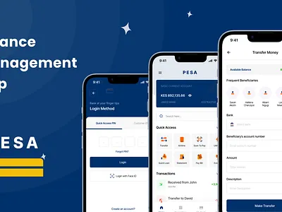 Finance Management App UI/UX Design | Pesa branding careers portal design product design tech company uiux web app