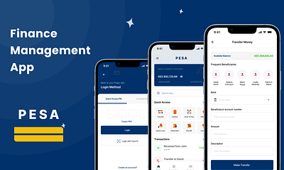 Finance Management App UI/UX Design | Pesa branding careers portal design product design tech company uiux web app