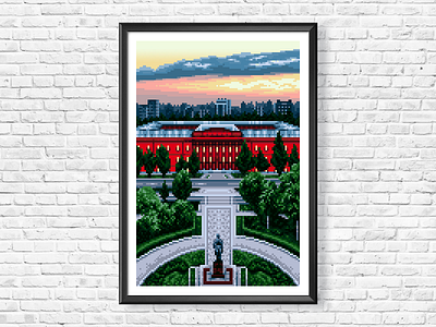 Pixel Art Kyiv 16bit city enviroment game art illustration kyiv park parkshevchenko pixel art pixelart pixelartkyiv pixelartukraine pixelkyiv pixelukraine shevchenko sunset ukraine ドット絵