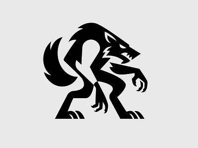 LOGO - WEREWOLF branding design graphic design halloween icon identity illustration logo loup loup garou marks symbol ui werewolf wolf